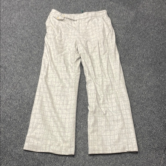 Lauren Ralph Lauren | High Rise Windowpane Pants Gray Wool Womens Size 10 Petite - Picture 1 of 6
